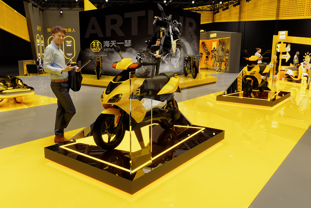 摩托车展会设计效果图
